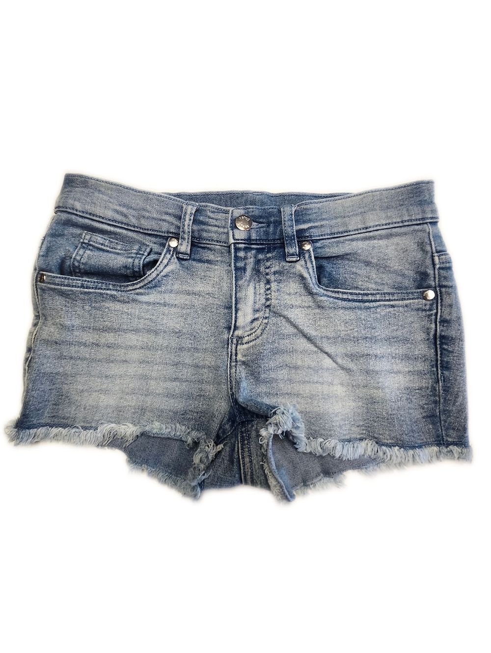 VENUS (Jeans & Polo) Low Rise Light Blue Wash Cut Off Denim Shorts, 2